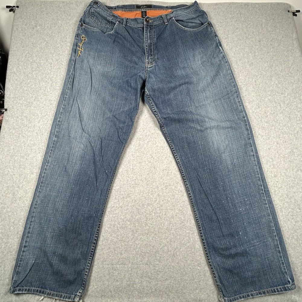 Sean John Jeans Men 38x34 Blue Baggy Distressed Loose Denim Hip Hop Y2K Pant